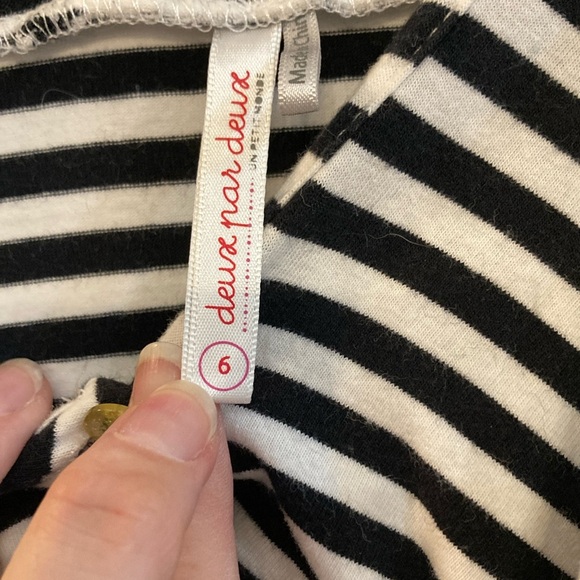 Black and White Striped Deux Par Deux Romper - Picture 5 of 6